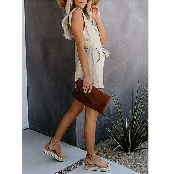 Belted Wrap Short Jumpsuit - Picture 3 of 5